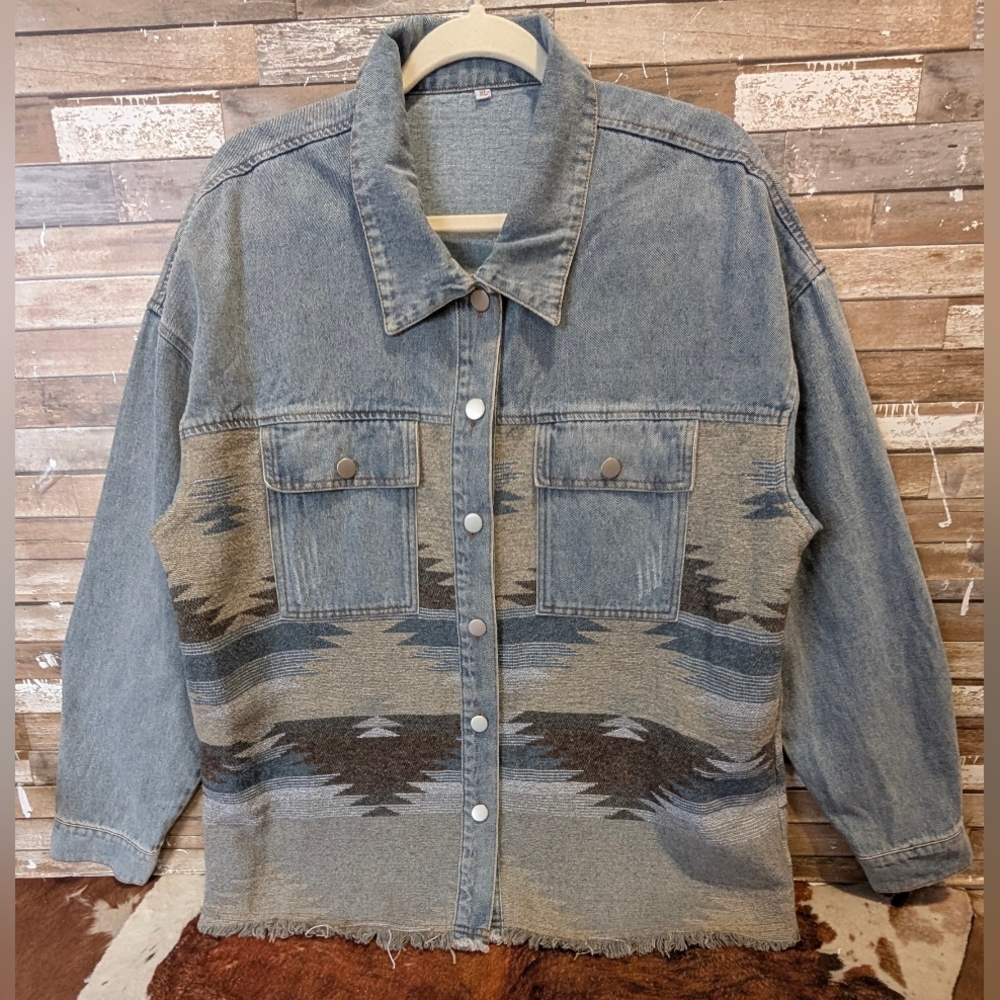 Denim And Tapestry Boho Western Shacket